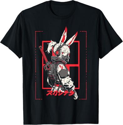 Anime Manga Cyberpunk Aesthetic Techwear Harajuku Bunny Girl T-Shirt