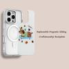For iPhone 16 Pro Magnetic Case TPU PC Phone Cover with Skateboarding Dachshund Backplate