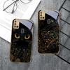 Fantastic Black Cat For Samsung A 31 32 A33 A34 35 14 A15 13 A16 25 26 50 52 53 54 55 56 70 71 72 73 Golden glass phone case