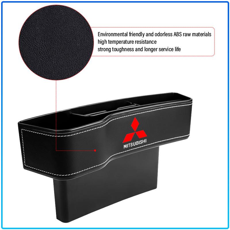2Pcs Car Seat Organizer Seat Crevice Storage Box Multifunction Goods For Mitsubishi Lancer Lancer ASX Outlander 2 3 Pajero Mirage Exzos Pajero 4