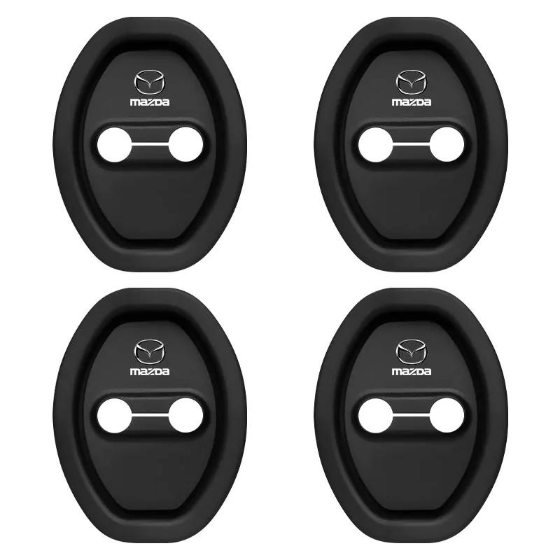 2025 Hot 4pcs Car Door Lock Cover Silicone Protector Auto Accessory For Mazda 2 3 6 CX-3 CX-5 R360 RS CX-8 MX-30 MX-5 BT-50 ATEN