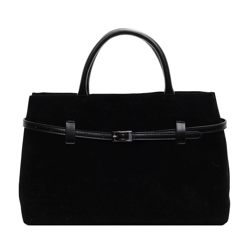 Matt retro dameskoffert stor kapasitet totebag høst og vinter ny uformell mote allsidig pendlerhåndveske