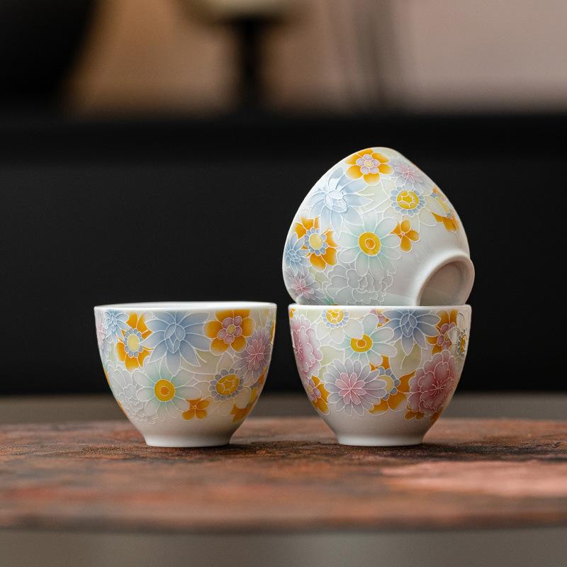 Antique Glazed Wanhua Tea Cup Ceramic Teacup Master Cup Teacup Kung Fu Tea Ceremony Cup Drinking Tea Cup Single Cup