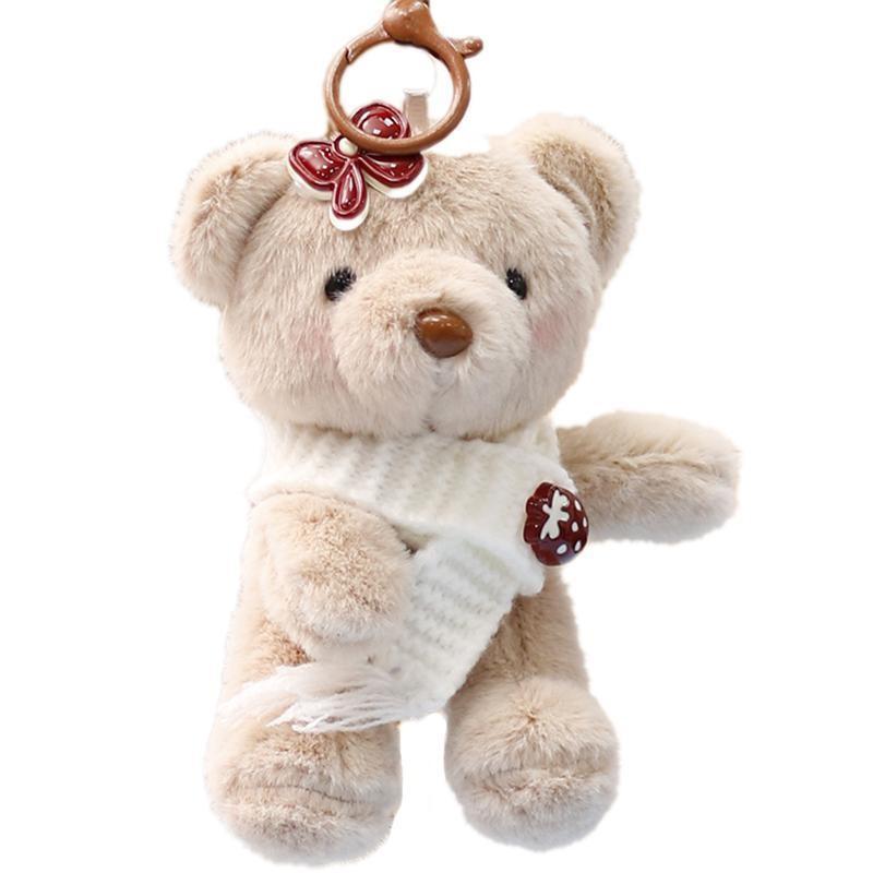 Teddy Shawl Bear Plush Keychain Cartoon Animal Doll Decoration Bag Pendant Gift