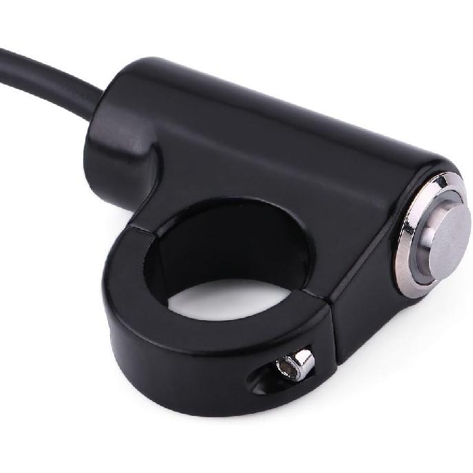 

Motorcycle Switch Push Button, 78 22mm Weatherproof Aluminum Alloy Handlebar Mount Engine Starter Push Button ON Off Model B Blue Ray Version B Style Self-Locking Butt