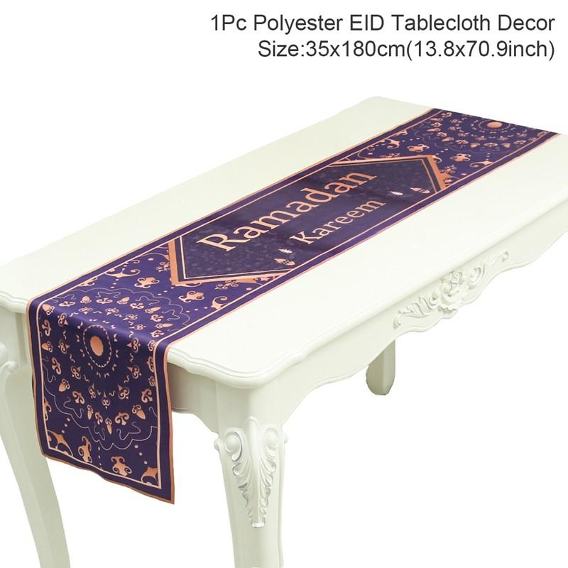 Ramadan Decor Table Runner EID Mubarak Decoration 2024 For Home Tablecloth Ramadan Kareem Islamic Muslim Party Eid Al Adha Gifts