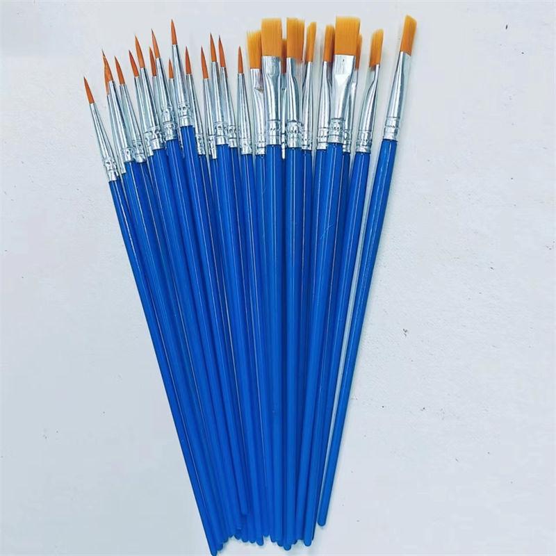 Painting 50PC Nylon Flat Brush Line Watercolor Acrylic Digital Oil Hook Pen