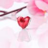 Heart-shaped Enamel Deep Heart Beads Bracelet, S925 Sterling Silver for DIY