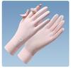 Damen Sommer-Handschuhe mit UV-Schutz, aus Eis-Seide, fingerlos, mit Klapp-Oberteil: Atmungsaktiv, Schweißabsorbierend, für Autofahren & Outdoor-Radfahren.