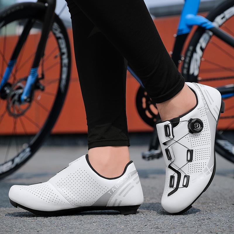 New cycling shoes with locks Double buckle lock shoes Men's and women's road cycling power shoes Hard sole Mountain cycling Rubber sole