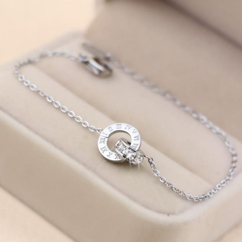 Stainless Steel Gold Silver Color Roman Numeral Zircon Stud Earrings Fashion Luxury Waterproof Earrings for Women Jewelry Gift