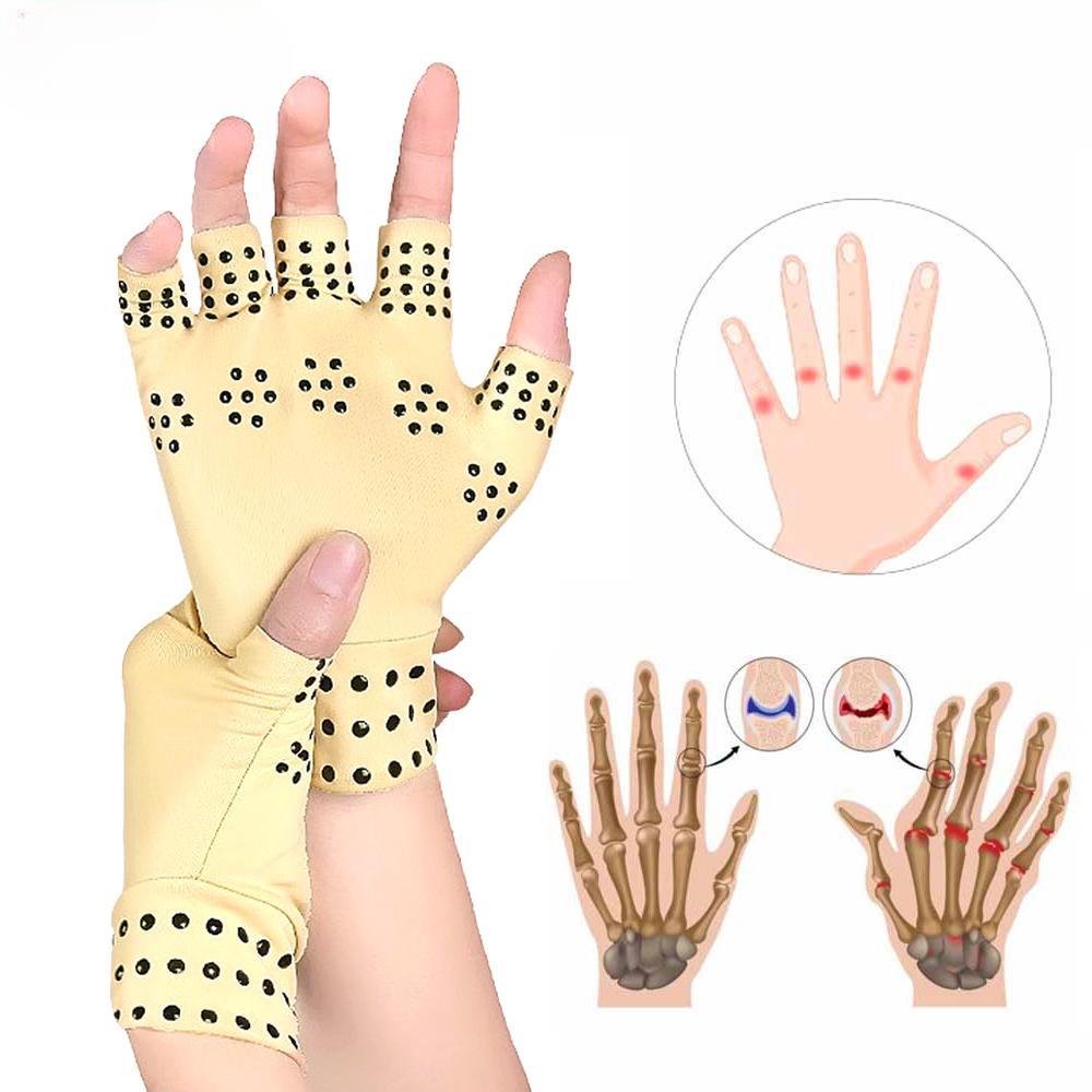 

Tcare 2 шт./пара перчатки без пальцев для магнитной терапии артрит облегчение боли заживление суставов скобка поддерживает здравоохранение спорт безопасный