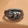 Ethnic Style Pixiu Ring for Men, Domineering and Trendy, Aged and Dyed Black Craft, Creative Index Finger Ring