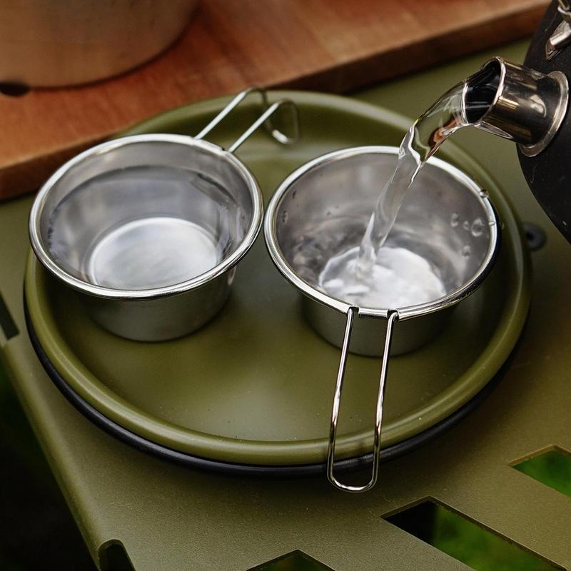 Metal Cups 50ml Mini Wine Glass Set 4x Small Portable Mugs Equipment For Mountaineering Backpacking Tea BBQ Outdoors Kitchen