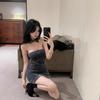 Hong Kong style sexy tube top and chest wrapping temperament skirt women's autumn and winter tight hip wrap dress velvet premium dress