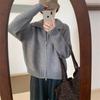 High-end Fashion Lapel Double Zipper Sweater Women's Autumn and Winter New Lazy Style Casual Knitted Cardigan Jacket