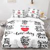 Valentine'S Day King Queen Duvet Cover Angel Cupid Bedding Set For Teens Adults Romantic Couple 2/3 Pcs Polyester Quilt Cover