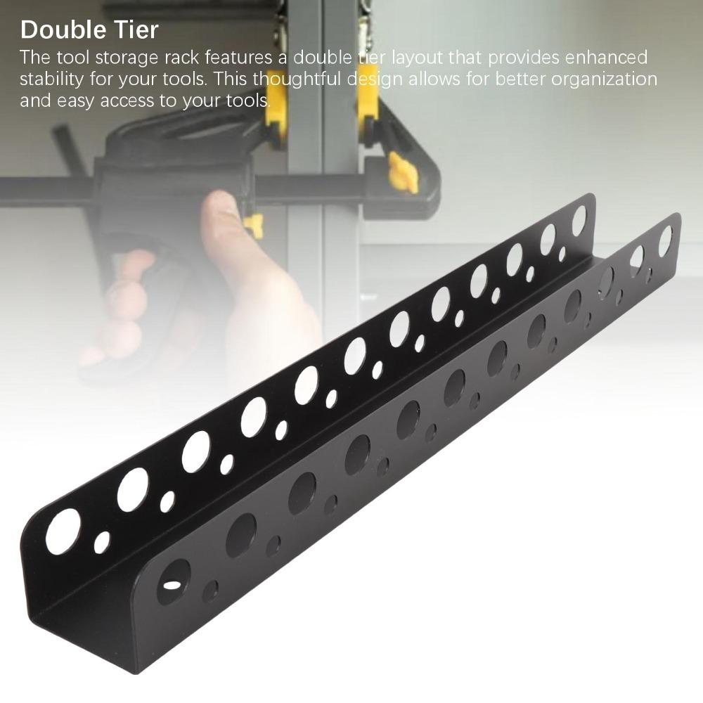 Space Saving Wall Tool Rack Wall Mounted Tool Organizer Holder Tool Storage Rack Workshop Shed