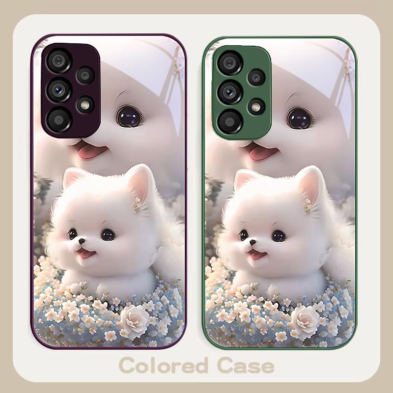 Süßes Haustier Süßer Welpe Hund Für Samsung Galaxy S24 Plus S20 21 FE S23 Ultra S8 9 A70 72 73 50 51 52 53 Gehärtetes Glas Handyhülle