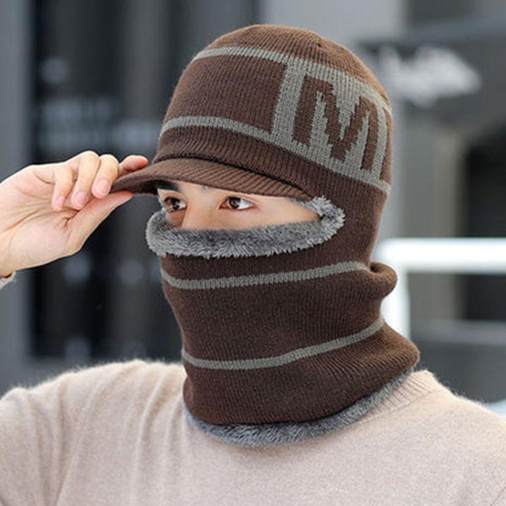 Fleece Beanie Hat Scarf Soft Balaclava Winter Neck Scarf Cap  Outdoor