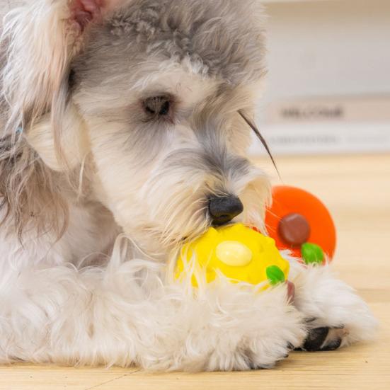 Fruit Animal Dog Chew Toy Bite Resistant Boredom Relief Squeaky Interactive Latex Toy Small Medium Large Dogs Teething Cleaning Toy