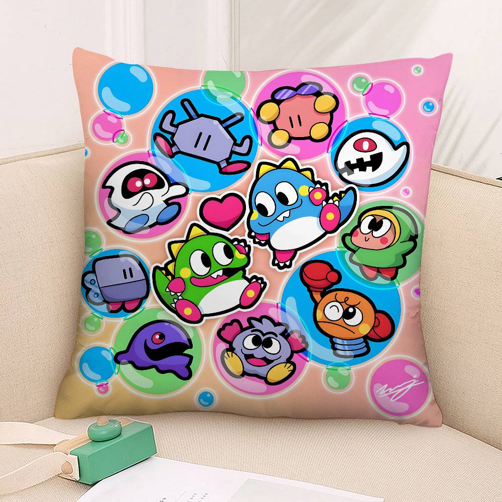 Game Bubbles B-Bobble Pillow Case Square Double‑Sided Print Cushion Case For Sofa Home Bedchamber Decor Gift
