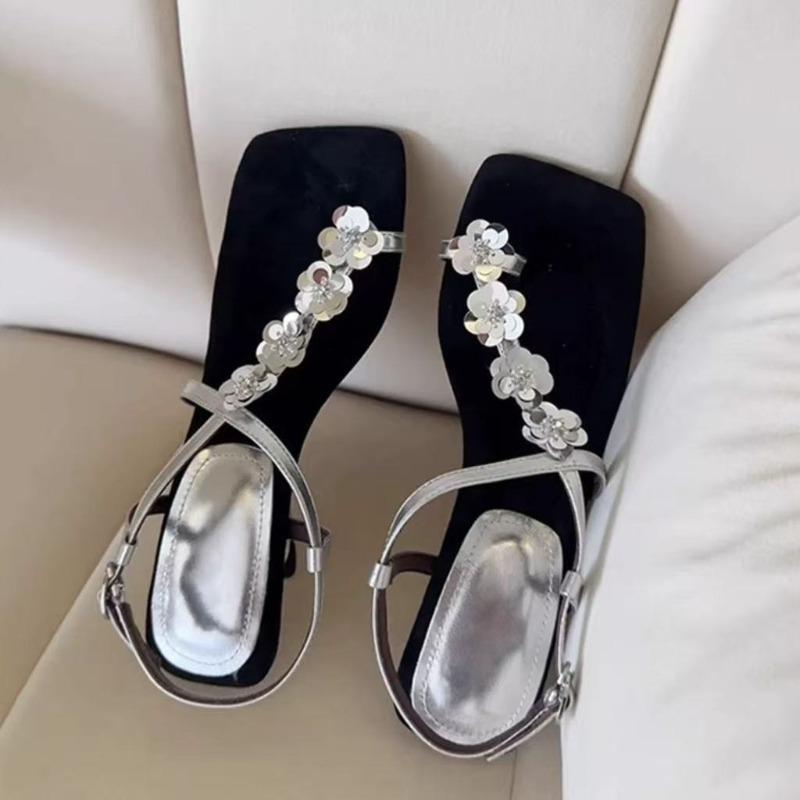 Fashion Shiny Women's Sandals 2025 New Luxury High Heels Cover Toes Summer Women's Shoes Sexy Brand Fashion Comfortable Sandals Zapatos