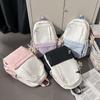 Schoolbag Large Capacity Backpack Casual Ins Style Fashion Girl Gray Korean Version Simple College Student Schoolbag Travel Backpack
