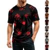 Herren Quick Dry Kurzarm-T-Shirt, Atmungsaktives Mesh Leichtes Tee mit Halloween-Print, Lässiges Rundhals Sommer Top