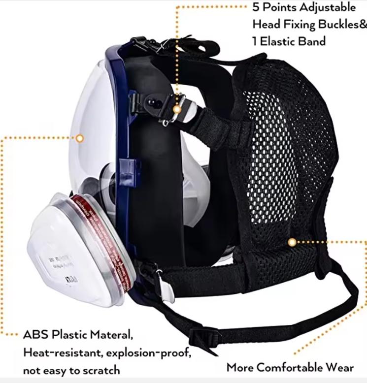 Chemical Gas Mask 6800 Dust Respirator Anti-Fog Full Face Mask Filter For Industrial Acid Gas, Welding Spray Paint Insecticide