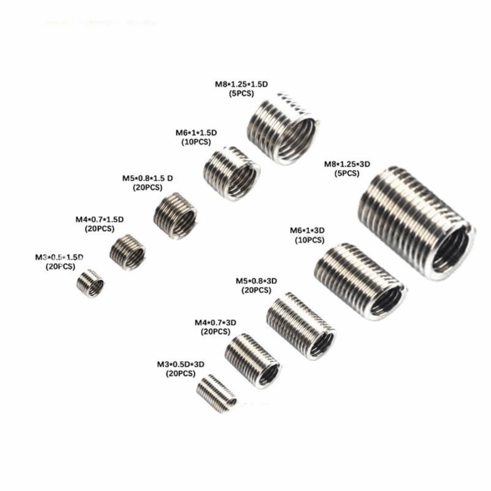 150pcs 7 Sizes Thread Repairing Tool 304 Stainless Steel Coiled Wire Inserts  Automotive Repair