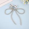Y2K Korean Imitation Pearl Beaded Bowknot Keychain for Women Girls Bow Pendant Bag Decoration Accessories