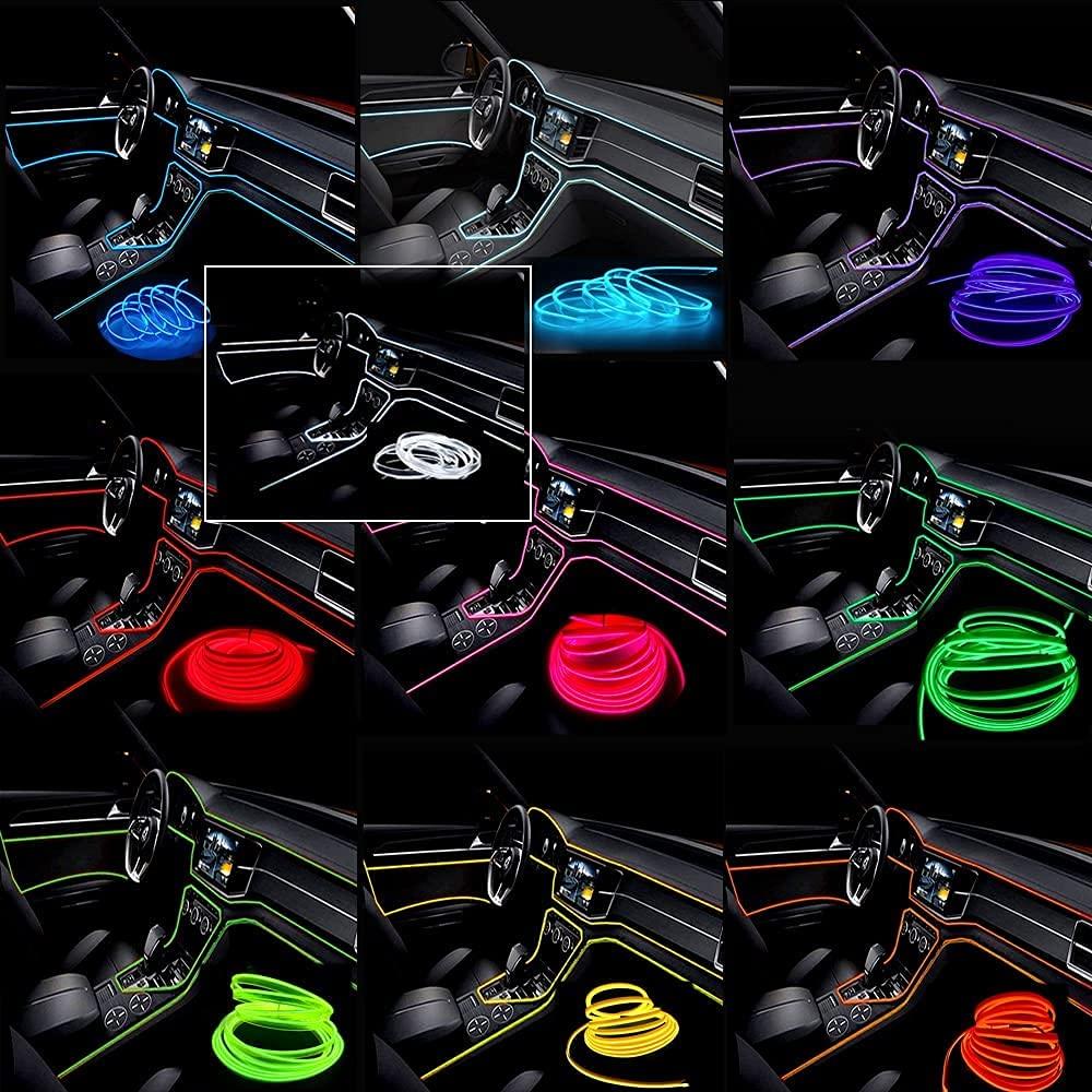 5M LED páskové světlo do interiéru auta Neon EL kabeláž Dekorativní lampa pro auto DIY Flexibilní ambientní světlo USB Party Atmosféra Dioda
