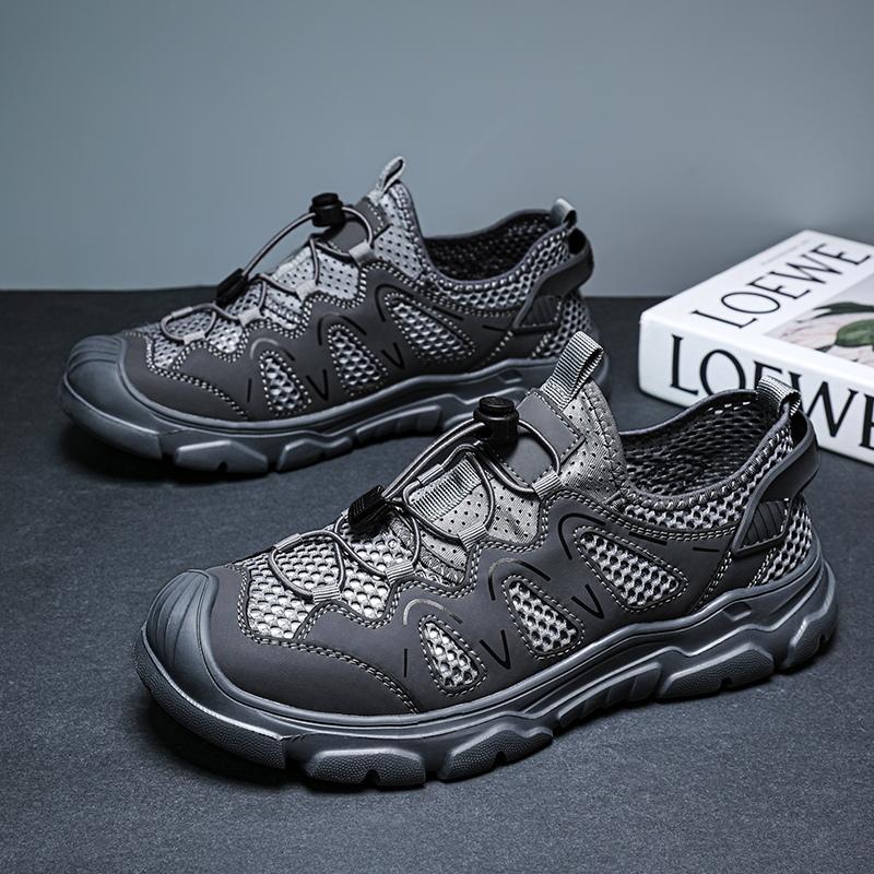 Summer Outdoor Walking Sneakers Anti-collision Toe Men Sandals 2025 New Casual Mesh Shoes for Male Classic Travel Hiking Shoes