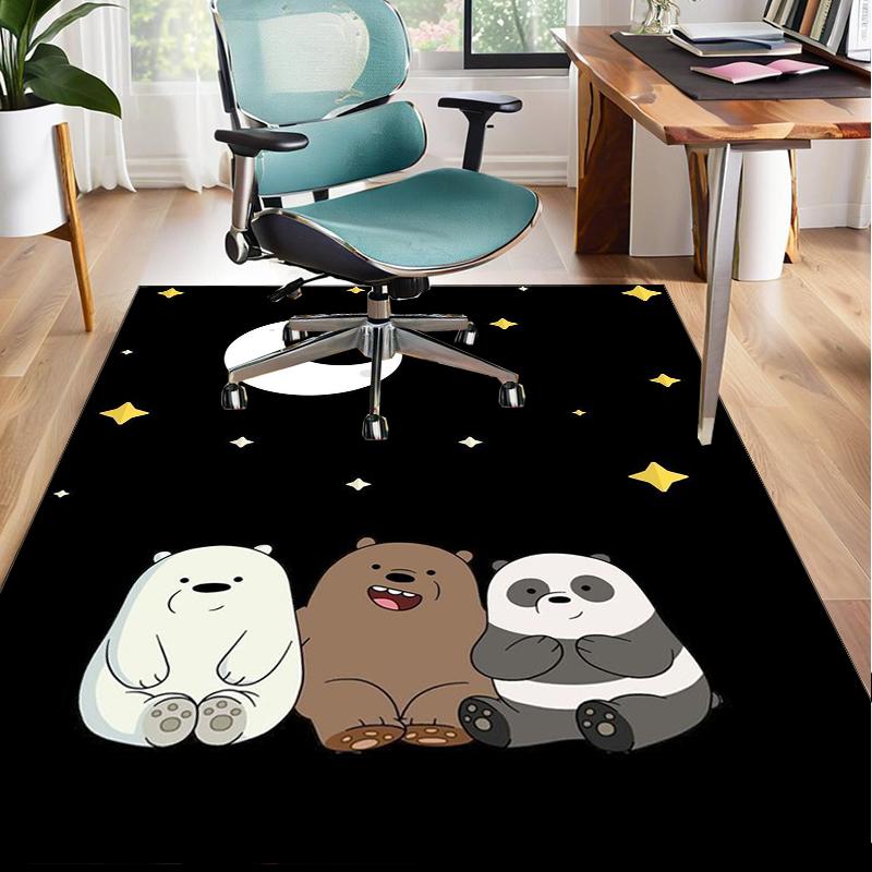 Bears Friends Adventure Office Rug Chair Mat, Game Carpet, Suitable for Front Door, Bedroom, Living Room, Desk, Holiday Gift