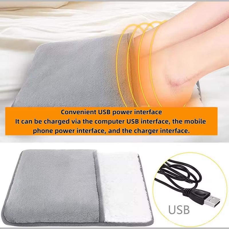Portable USB-Powered Foot Warmer-Cozy Winter Heating for Your Feet,Safe Low Voltage Design,Portable With Detachable Heating Pad