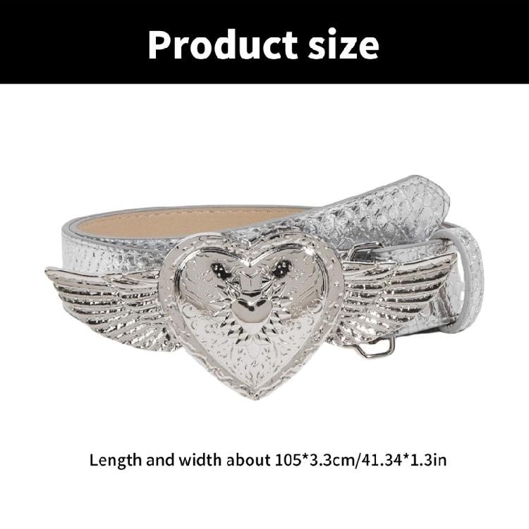 All Matching Belt for Women and Girl Love Heart Wing/Flower Buckle Popular PU Belt Adjustable Waistband for Jeans Pants