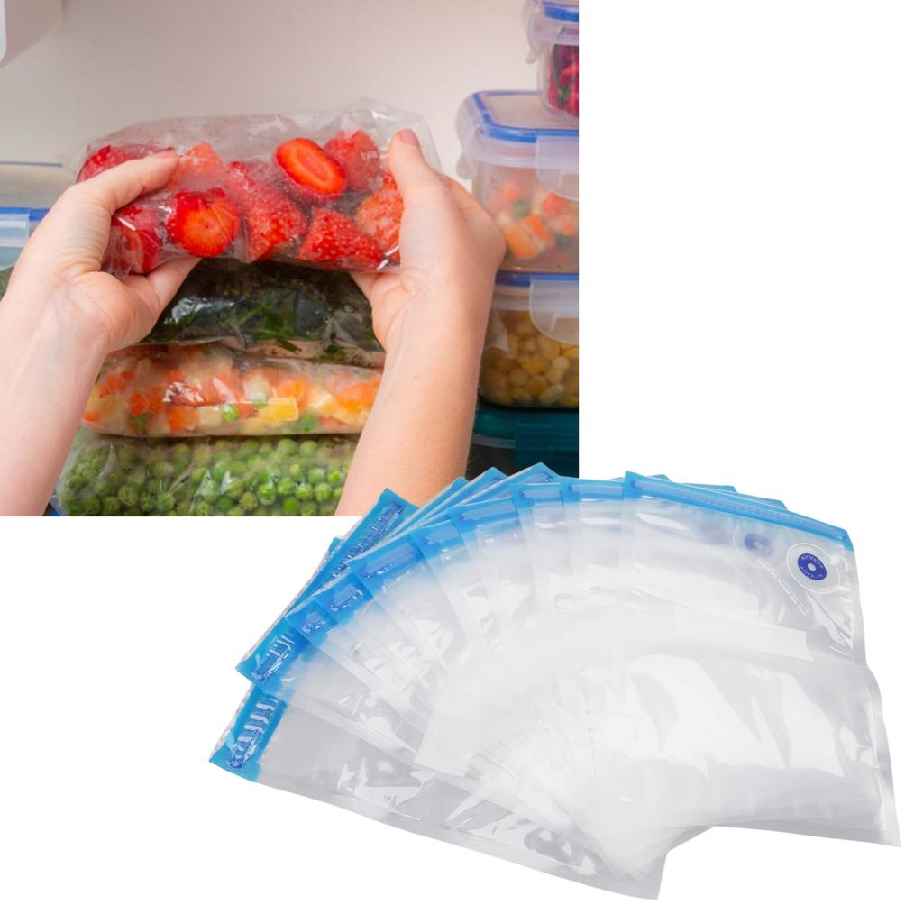 10pcs Vacuum Food Storage Bags Reusable Safe PE Vacuum Sled Food Storage Bag for Food Snack Storage Household