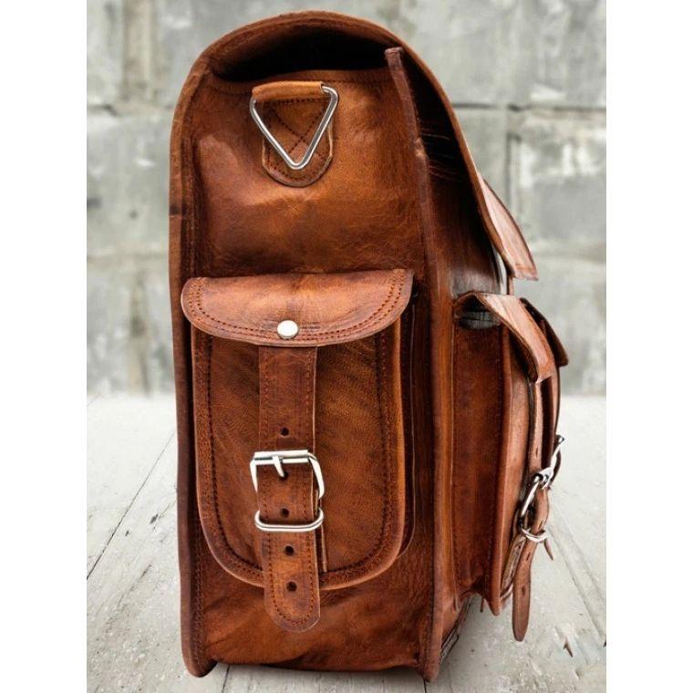 Large Bag Leather Vintage Messenger Shoulder Men Satchel Laptop Briefcase