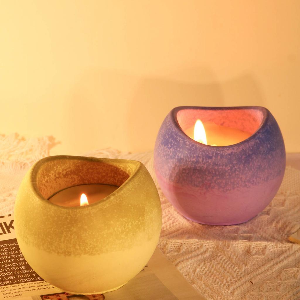Arc-shaped Candlestick Mold Resin Jar Silicone Mold for Making Candle Holder Ornament Epoxy Resin Casting Silicone Mold