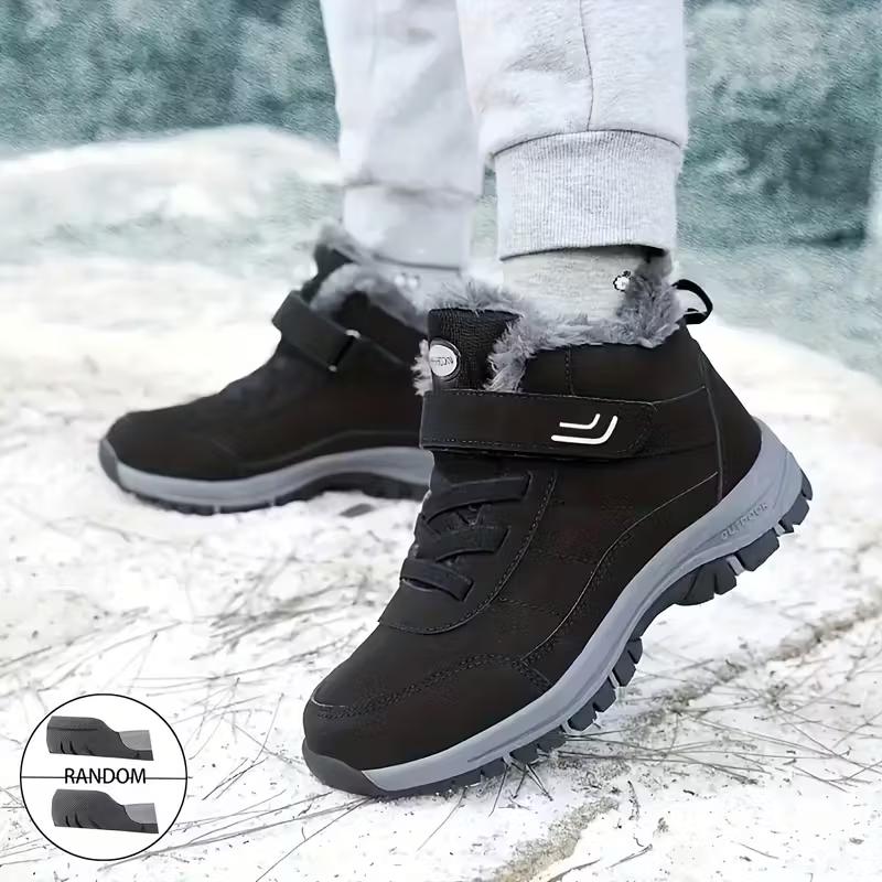Winter Fleece Men's Shoes, High-top Outdoor Thick-soled Casual Sports Shoes, Winter Warm Men's Cotton Shoes, New Snow Boots