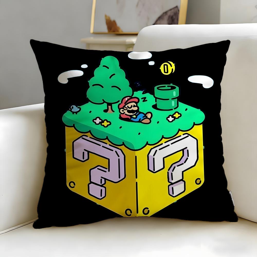 classic game character Mario Cushion Cover Soft & Easy-Wash Pillow Case – Versatile for Couch, Bed, Travel and Office