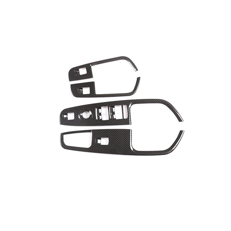 For Alfa Romeo Stelvio 2017- ABS Carbon Fiber Window Lift Button Frame Cover Sticker Car Accessories For Left Hand Drive