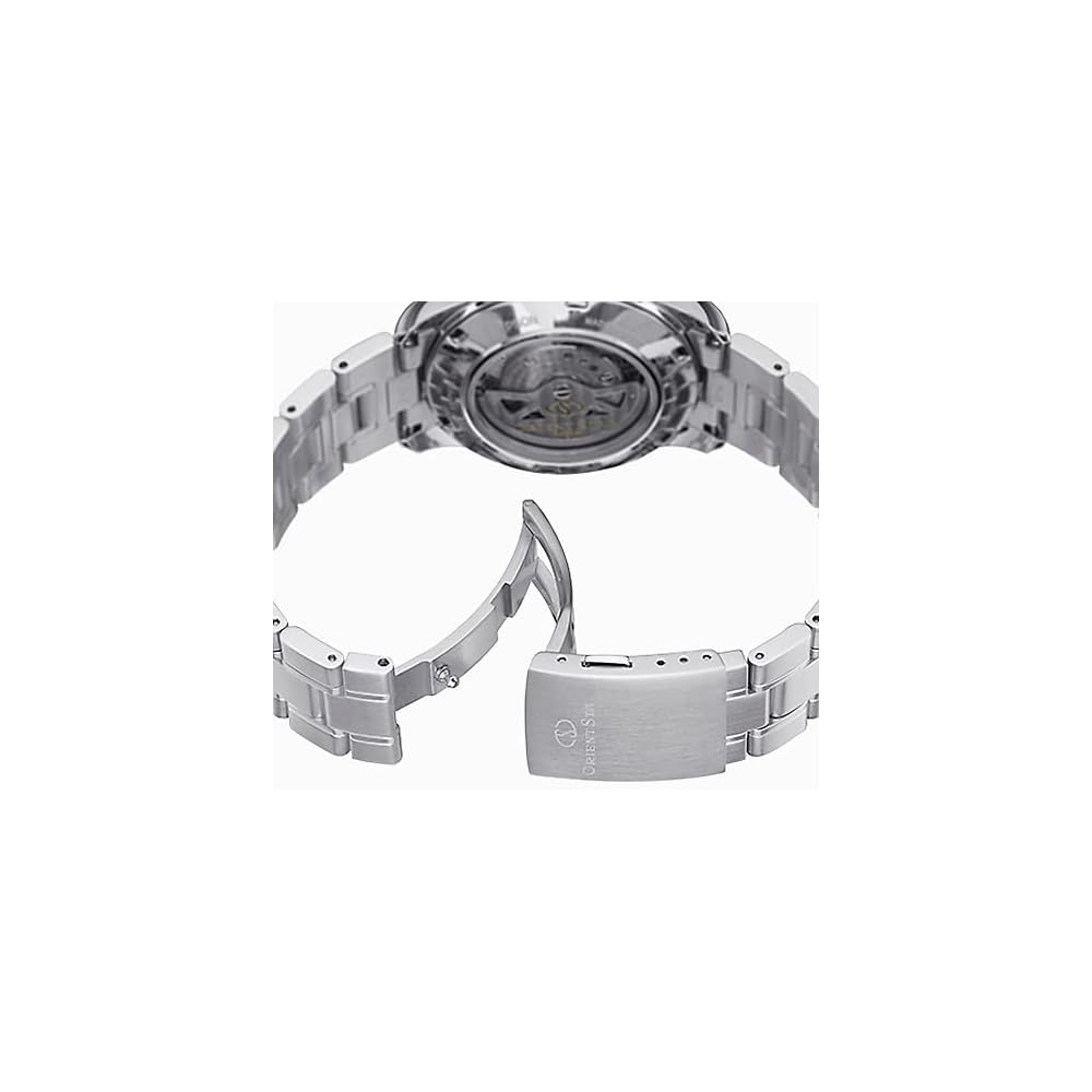 Orient Star RK-AT0004S Men's Automatic Watch, Semi-Skeleton, Mechanical, Made in Japan, with 2-Year Manufacturer's Warranty, Open Heart, White, Silver