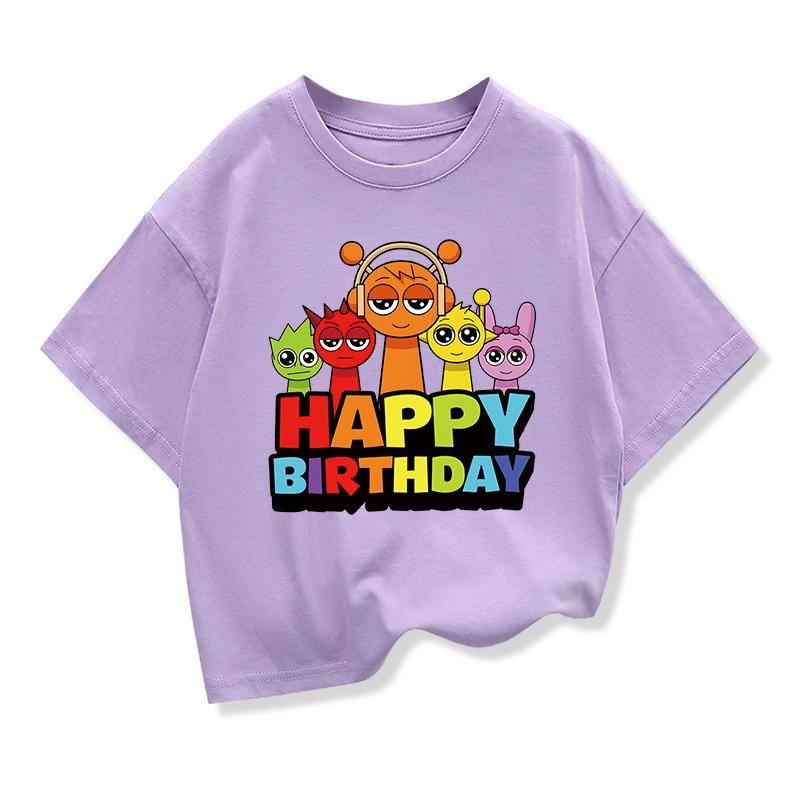 Funny Sprunki Graphic Tshirts Boys Girls Summer Short Sleeve Tees Kids Cartoon Casual Loose Tees Childrens Birthday Gift