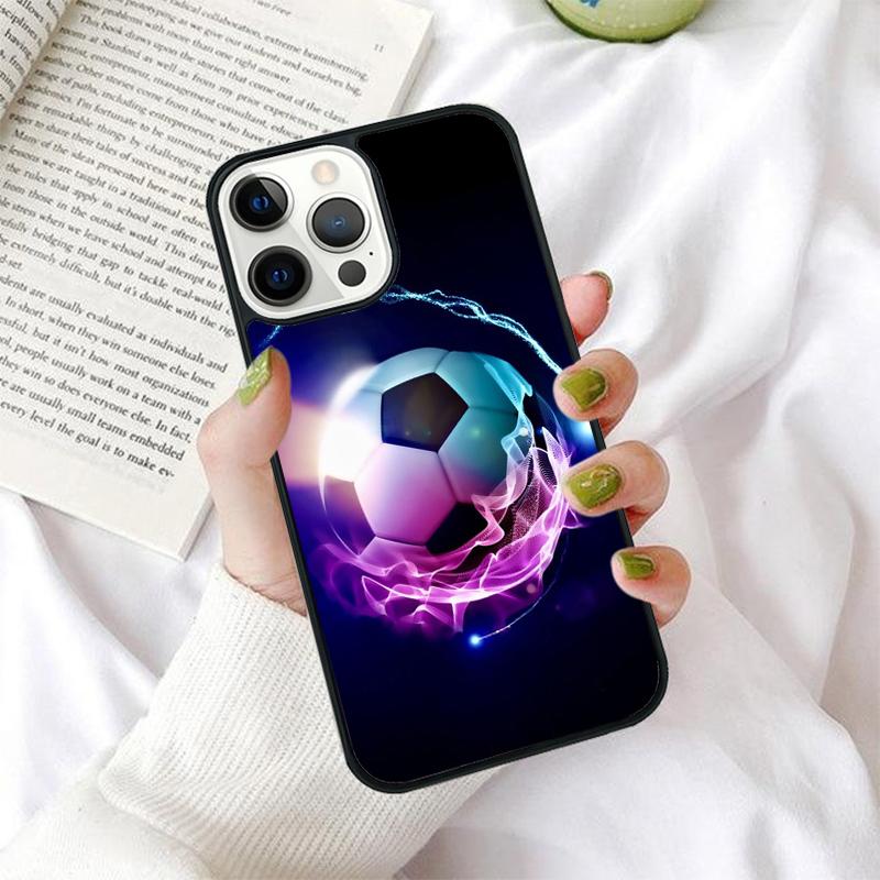 Fire Football Phone Case for iPhone 17 Air 16 Coque 15 14 12 13 PLUS 11 PRO MAX Back Cover Fundas Shell