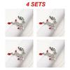 Enamel Christmas Napkin Ring Crystal Xmas Tree Reindeer Wreath Napkin Holders for Christmas Wedding Party Table Decor