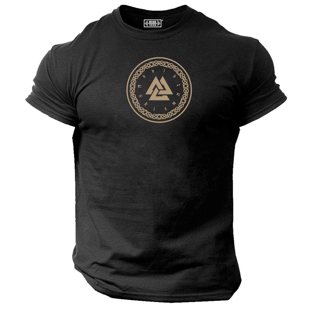 Runic Compass T Shirt Gym Clothing Bodybuilding Workout Exercise MMA Vikings Top