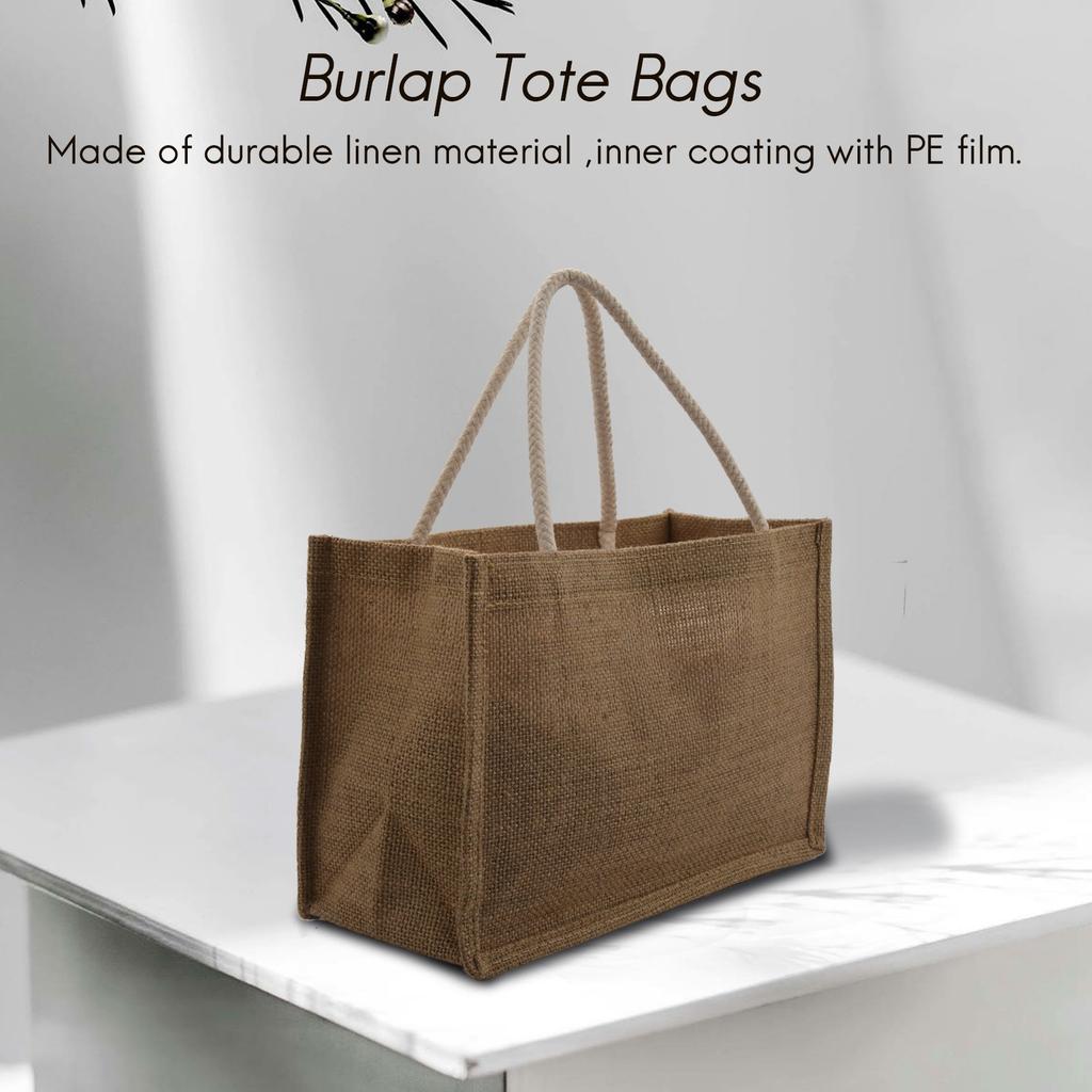 M-Modern-Jute Burlap Tote Large Reusable Grocery Bags With Handles Women Shopping Bag DIY Eco-Friendly Shopping Bag