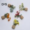 Artificial Flower Cork Pot Refrigerator Magnet DIY Home Office Kitchen Locker Fridge 3D Miniature Potted Plants Magnetic Decoration Ornament